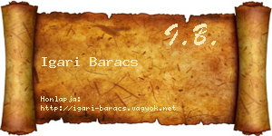 Igari Baracs névjegykártya